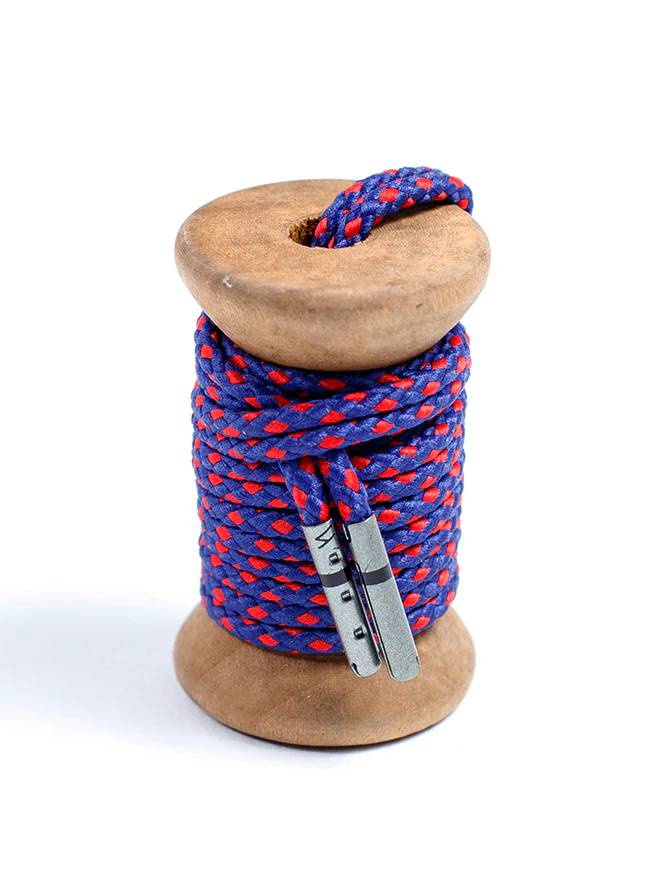 Navy & Red Braided Dress Laces
