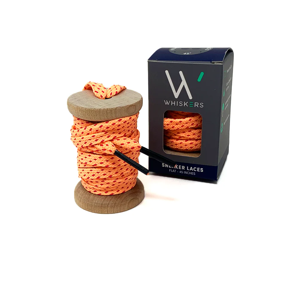 Peach & Fuchsia Flat Ticked Athletic Golf Laces - Image 2