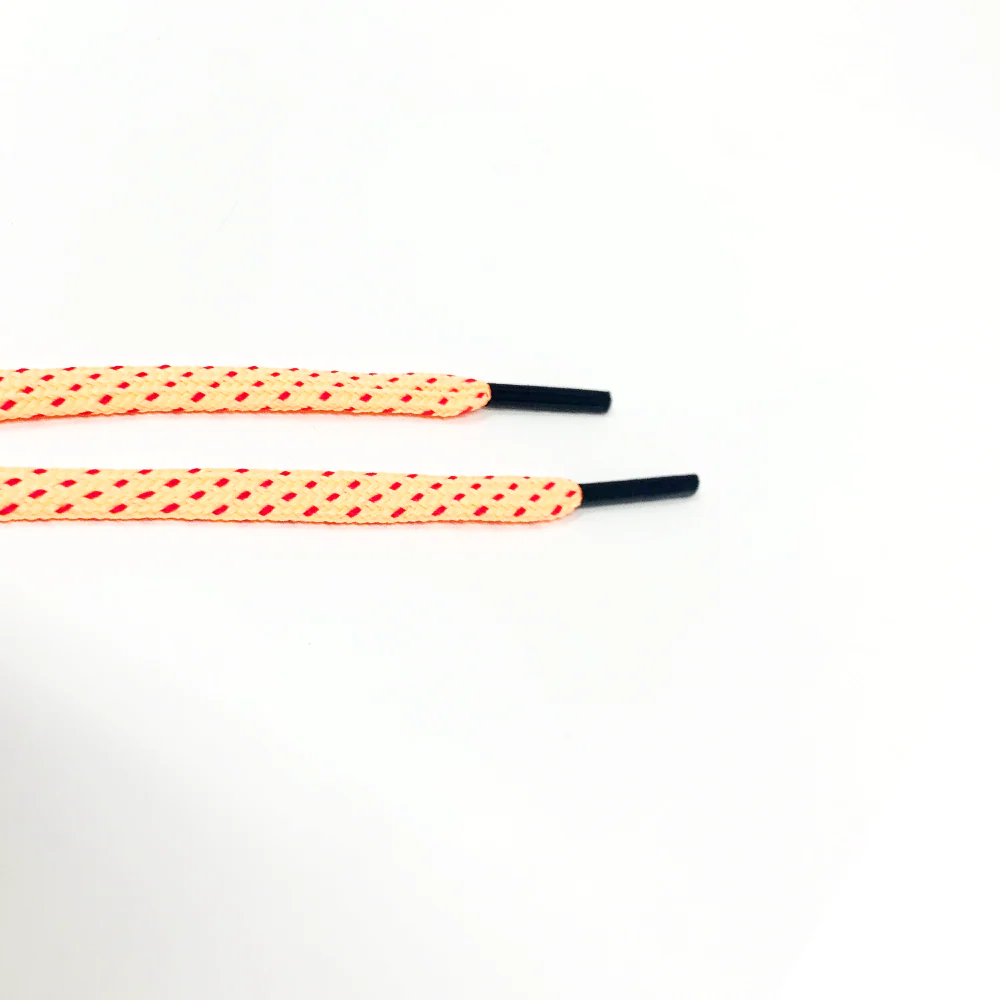 Peach & Fuchsia Flat Ticked Sneaker Laces - Image 3