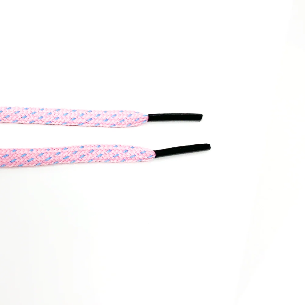 Pink & Light Blue Flat Ticked Sneaker Laces - Image 3