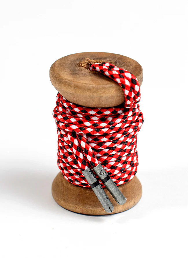 Red, Black & White Braided Dress Laces