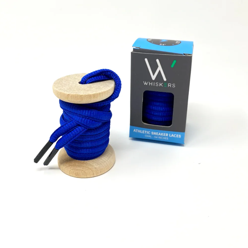 Solid Blue Athletic Oval Golf Laces - Image 2